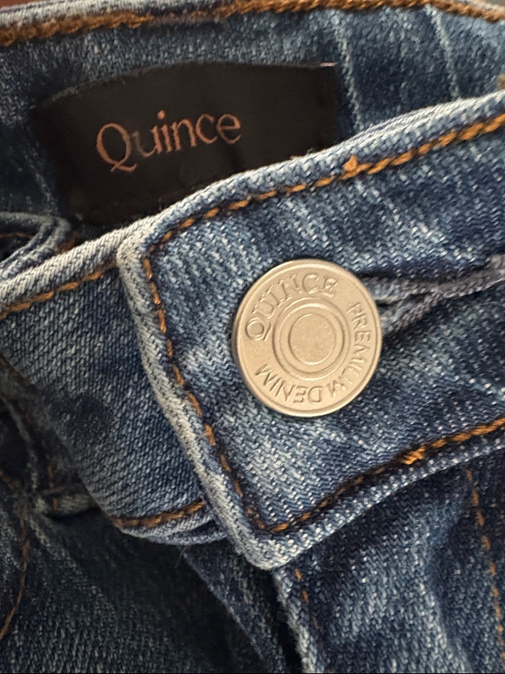Quince Bella Stretch Wide Leg Jeans Atlantic Blue High Rise Size 28 - Picture 10 of 12